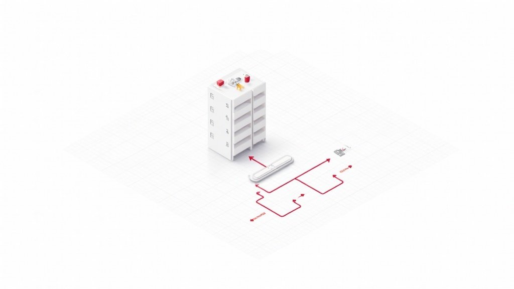 Diagrama isométrico de un catálogo Shopify distribuyéndose en varios feeds hacia Google Ads