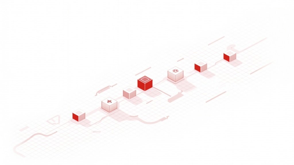 Ilustración isométrica de productos ecommerce distribuyéndose en feeds separados