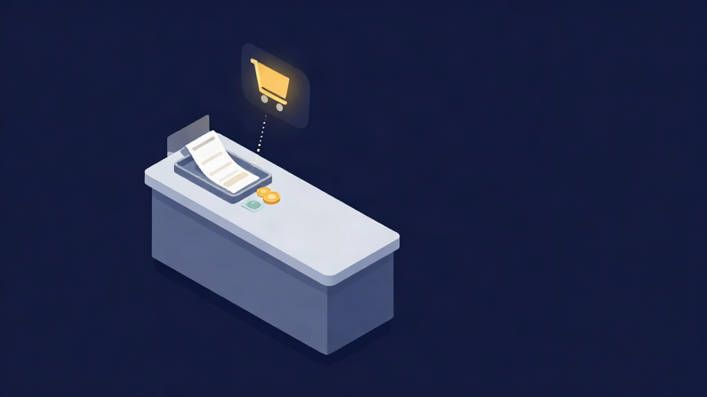 Pago en efectivo en el mostrador de una tienda de conveniencia que completa una compra online