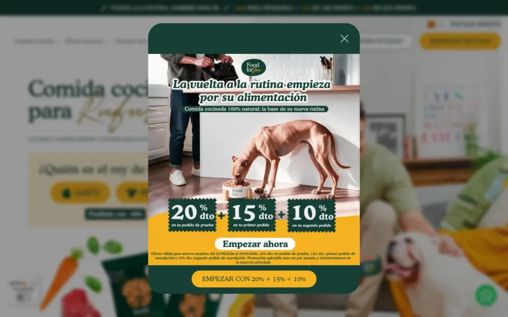 Captura de la tienda de Food for Joe
