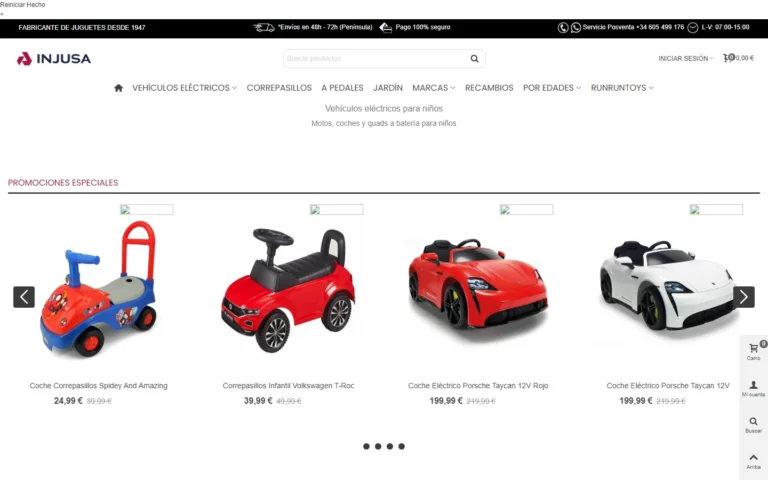 La web de INJUSA en escritorio