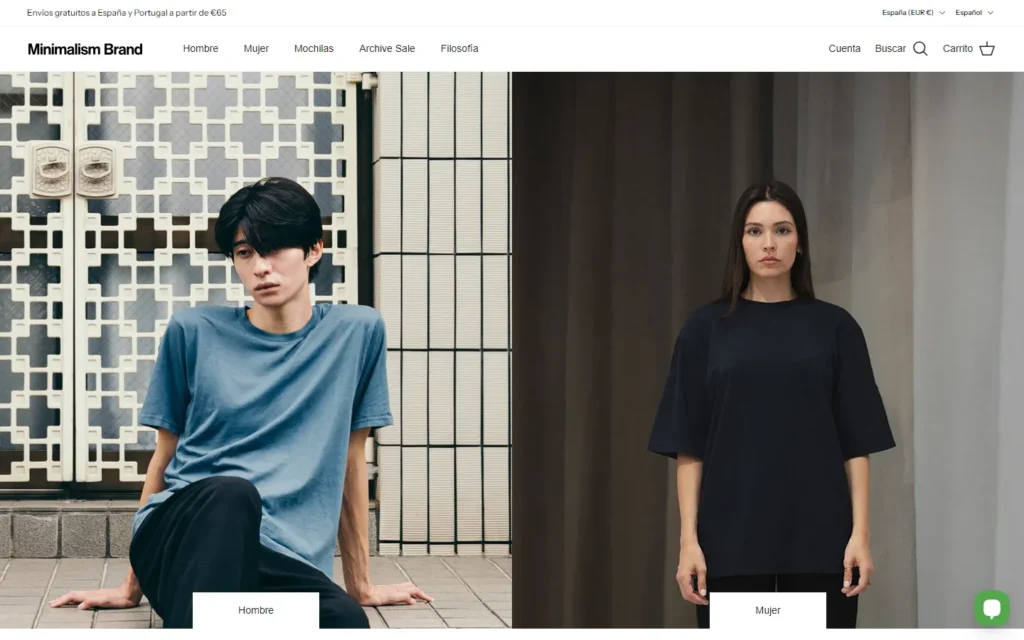 Captura de la tienda de Minimalism