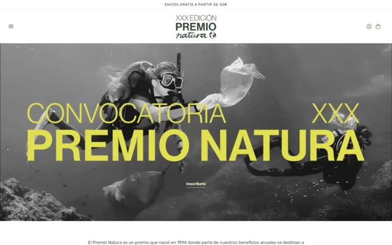 La web de Premio Natura en escritorio