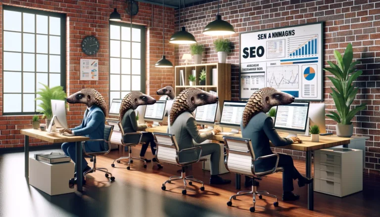 Pangolines trabajando en SEO para Shopify